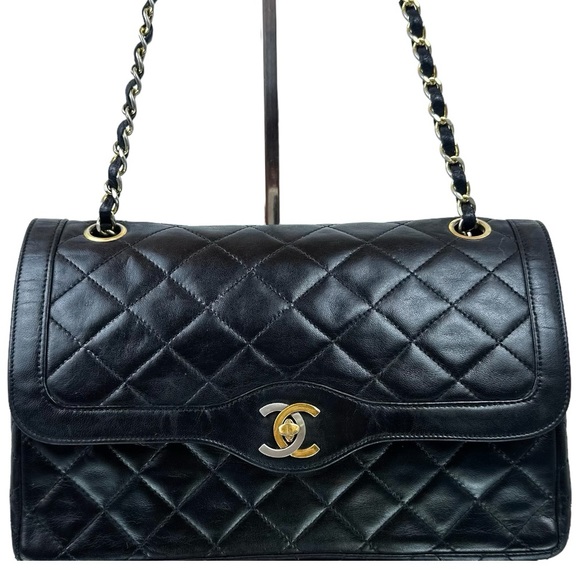 CHANEL Paris Limited Double Flap Quilted Lambskin Shoulder Bag - Picture 1 of 13